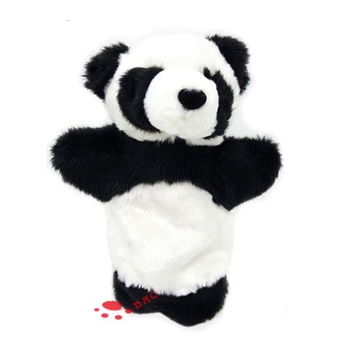 Черный шарф с плюшевым мехом панды