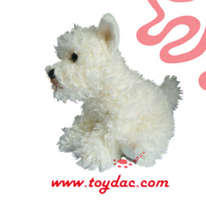 Плюшевая маленькая белая игрушка для собак
