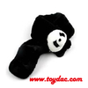 Черный шарф с плюшевым мехом панды