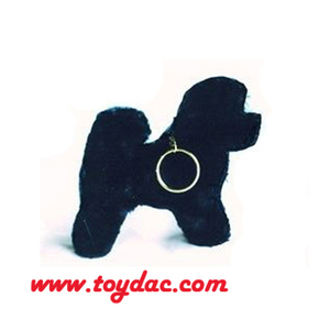 Плюшевый мини-брелок для ключей с черной собакой