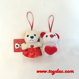 Плюшевая игрушка-брелок с медведем на День святого Валентина