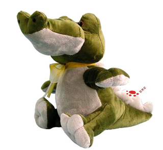 Плюшевая игрушка-крокодил с мультяшным рисунком