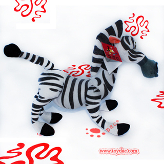 Плюшевая игрушка-зебра и плюшевая лошадь