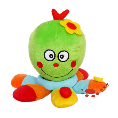Многоцветная плюшевая детская игрушка-погремушка с животными