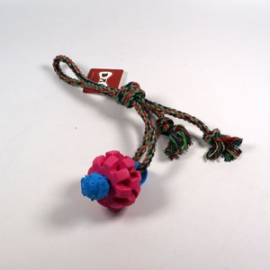 Резиновый куб с хлопчатобумажной веревкой, игрушка для собак